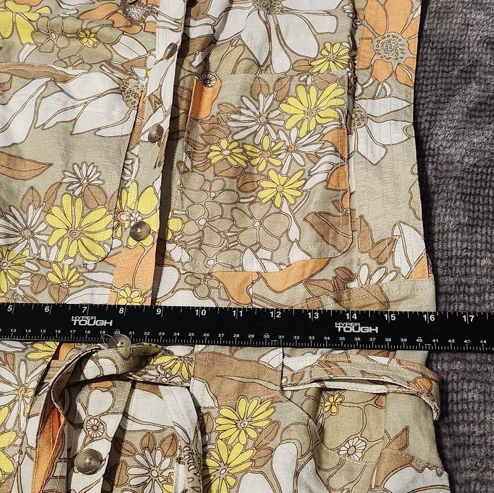Anthropology Current Air retro womens Jumpsuit floral BOHO sz XS Spring Summer - Picture 9 of 10